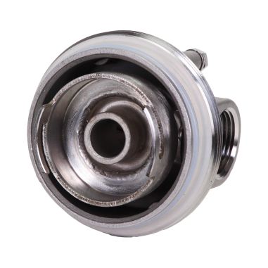 Carter inox 10'' AISI316 entrée sortie 1'' BSPT code 226 avec mano 0-6 bars et equerre