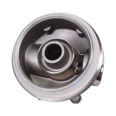 Carter inox 20'' AISI316 entrée sortie 1'' BSPT code DOE avec mano 0-6 bars et equerre