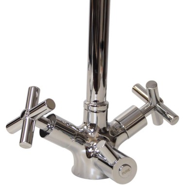 Robinet col de cygne 3 voies - chrome