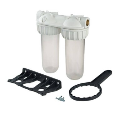 Carter Porte filtre Double Bactériostatique 3P 9"7/8 avec équerre , vis et clé - Pallas II / Senior 3P