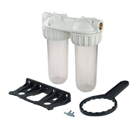 Carter Porte filtre Double Bactériostatique 3P 9"7/8 avec équerre , vis et clé - Pallas II / Senior 3P