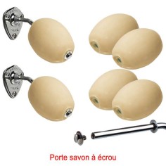 Lot 6 savons lait d'amande rotatif écolier à écrou + 2 portes savons écrou
