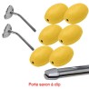 Lot 6 savons jaunes rotatif écolier à clip + 2 portes savons Clip