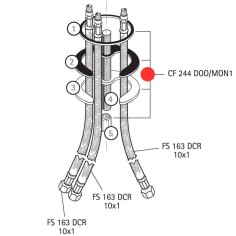 Pièce détachée - Ensemble fixation robinet dauphin - CF 244 D00/MON1 2