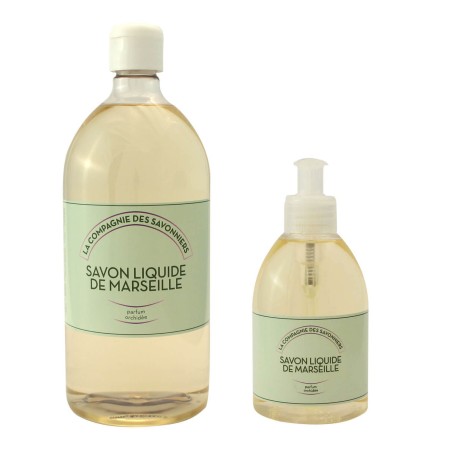 Savon Naturel de Marseille lot 1L + 300mL orchidée - La compagnie des savonniers