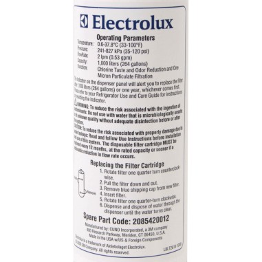 Filtre 2085420012 - Filtre à eau pour réfrigérateur américain Electrolux - Arthur Martin - AEG - FAURE