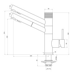 Robinet 3 Voies avec douchette - Milano - Nickel Brossé 2