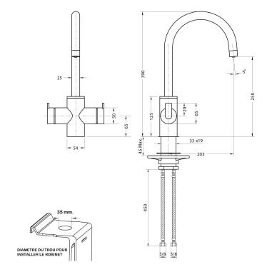 Robinet 5 Voies - Biella - Inox AISI 304 