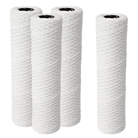 Cartouche sédiment bobinée eau chaude - 20µm PP - Ame en inox AISI 316 (lot de 4)