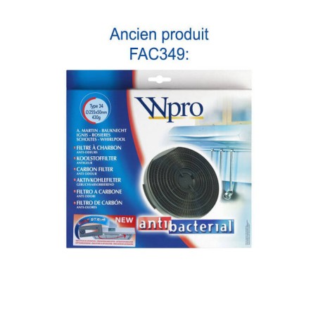 CHF34 / FAC349 type 34 charbon - Filtre hotte aspirante