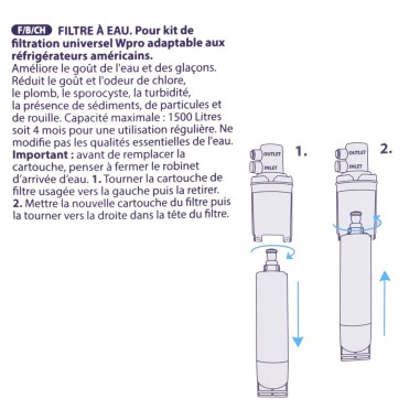 Filtre Whirlpool USC009 d'origine - Filtre frigo américain Wpro