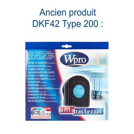 CHF200/1 - Type 200 charbon - Filtre hotte aspirante