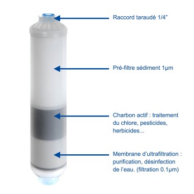 Filtre en ligne Premium 3 en 1 - Crystal Filter CRI 900 - NPTF 1/4"