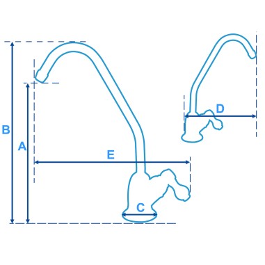 Robinet secondaire 1 voie - Robinet osmoseur modèle "Colorado" - Chromé
