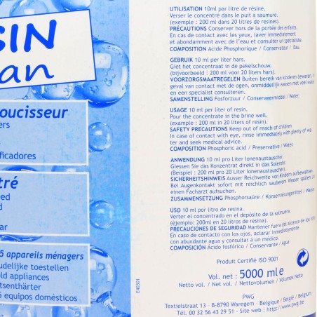 Nettoyant résine adoucisseur désinfectant Resin Clean 5 L