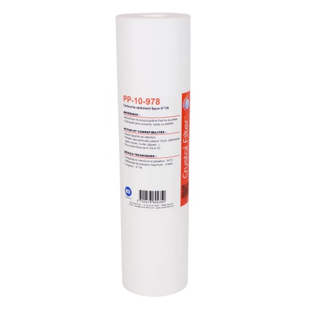 Filtre adoucisseur universel - Cartouche adoucisseur sédiment SPUN polypro 9''7/8 - 10µm
