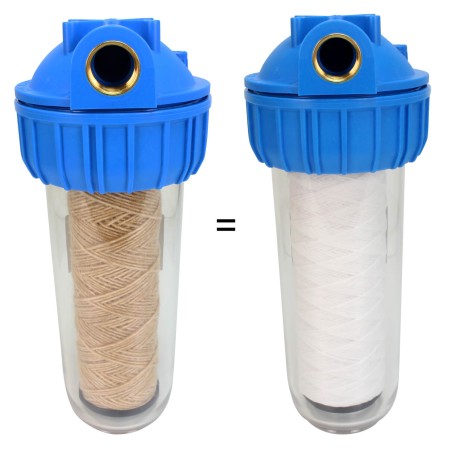 Cartouche SWGC-05-934-PP double action - sédiment 5µm + Charbon Actif - 9"3/4 - Crystal Filter®