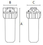 Dimensions carter BX 10 pouces Atlas Filtri
