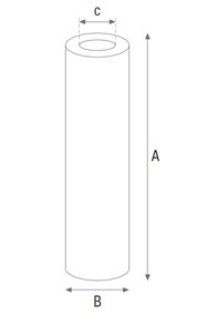 Dimensions du filtre bactériostatique