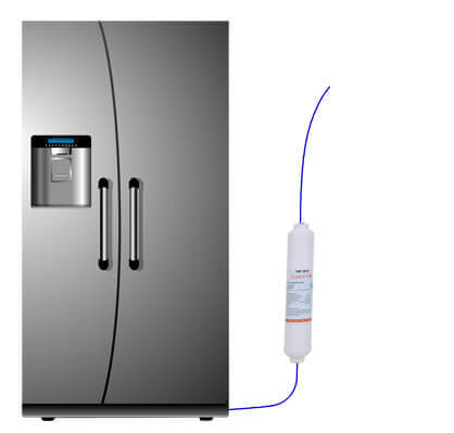 Emplacement du filtre frigo universel Crystal Filter CRF3079