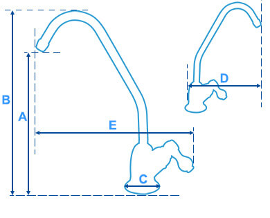 Dimensions du robinet osmoseur Colorado