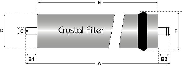 Dimensions membrane Crystal Filter® RO-CLG-50 compatible Culligan AC30
