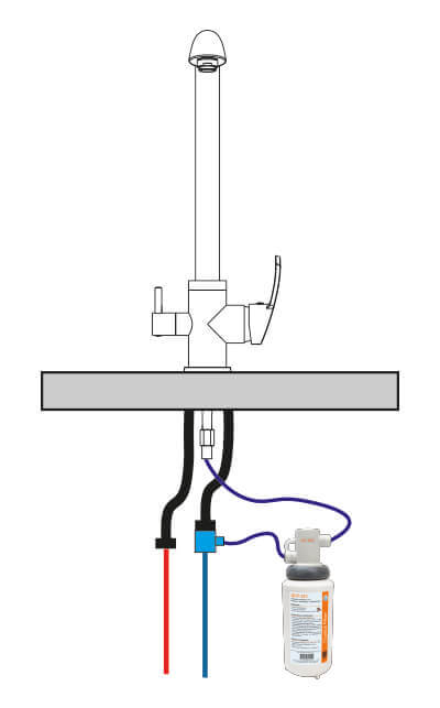 Ensemble "Prêt-à-poser" - Filtration sous évier crystal Filter QCF3001-321